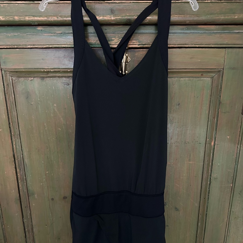 lululemon athletica Black Performance romper with Subtle Logo Trim size 4